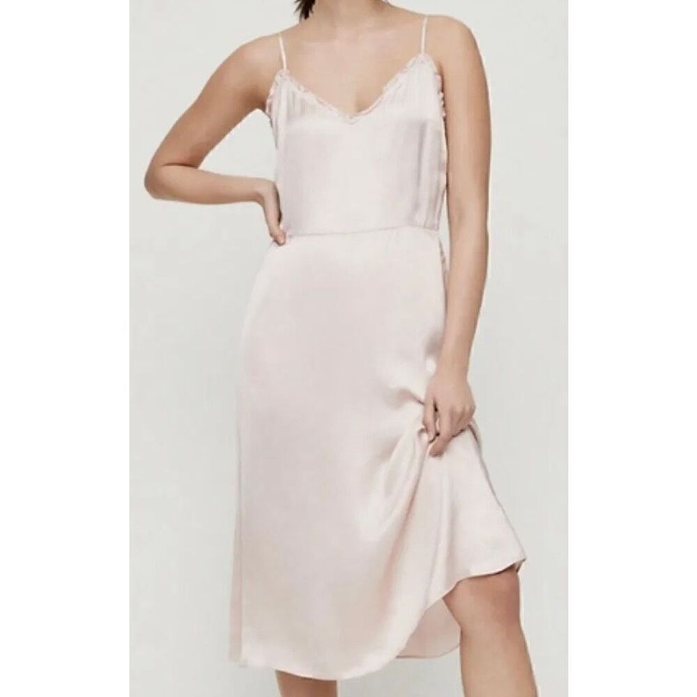 Aritzia Wilfred Millie Slip Dress Rose Quartz